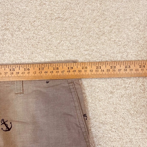 Dockers Mens Size 38W Anchor Print Shorts Tan Khaki Flat Front Nautical Summer - Picture 4 of 8